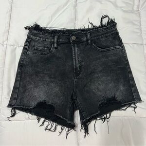 Vervet Distressed Black Denim Shorts